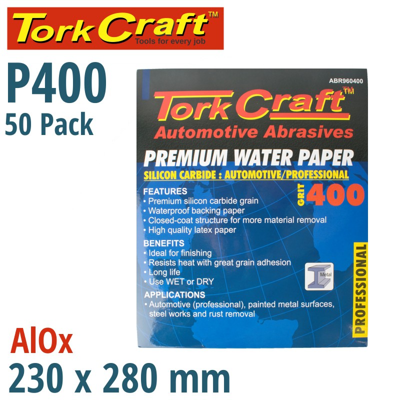 PREMIUM WATERPROOF PAPER  400 GRIT 230  X 280 (50 PIECE) AUTOMOTIVE