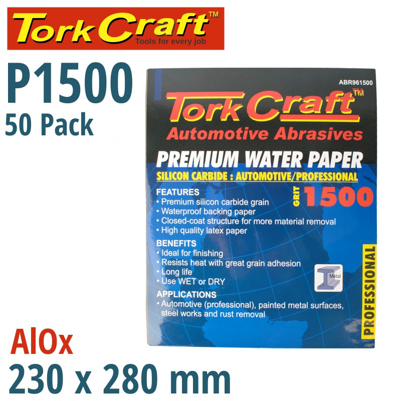 PREMIUM WATERPROOF PAPER  1500 GRIT 230  X 280 (50 PIECE) AUTOMOTIVE