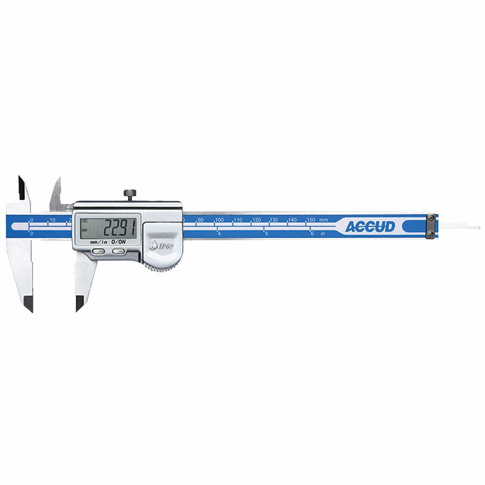 ACCUD COOLANT PROOF DIGITAL CALIPER WITH CALIBRATION CERT 0-300MM