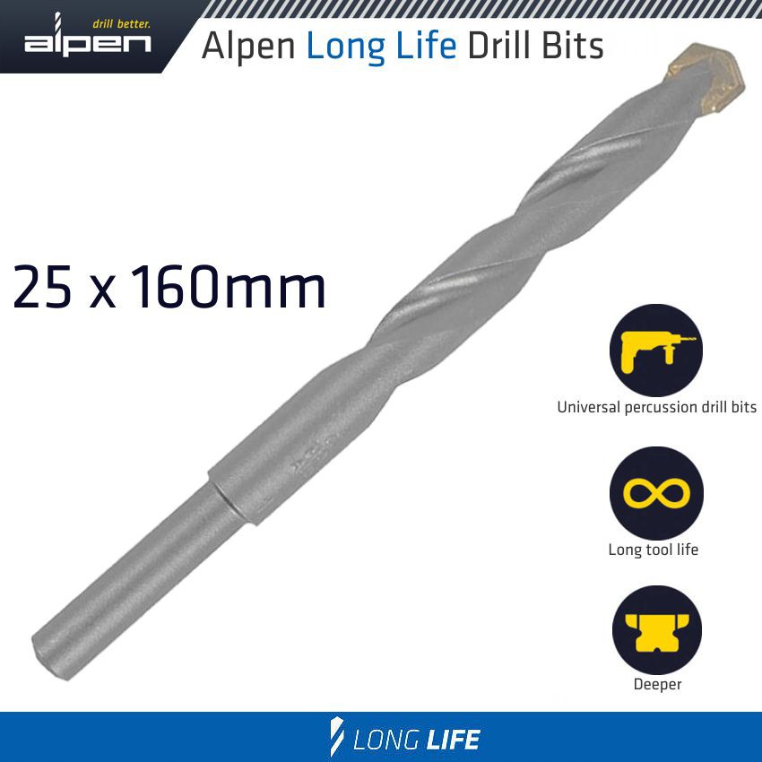 MASONRY DRILL BIT LONG LIFE 25 X 160MM