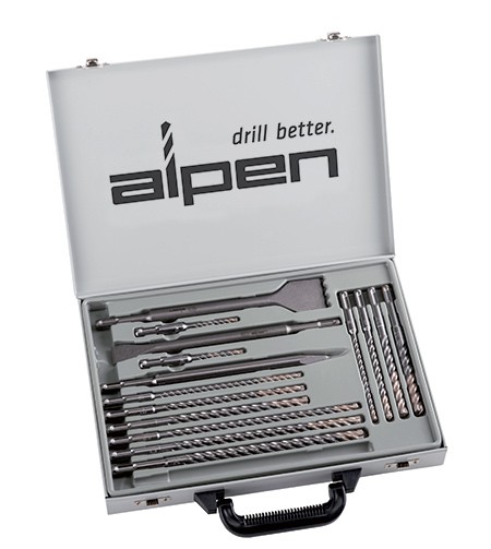 SDS PLUS DRILL AND CHISEL SET 16 PIECE IN METAL CARRY CASE