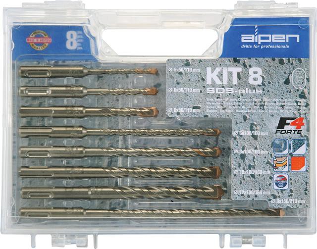 SDS PLUS DRILL BIT SET 8 PIECE IN PLASTIC CARRY CASE