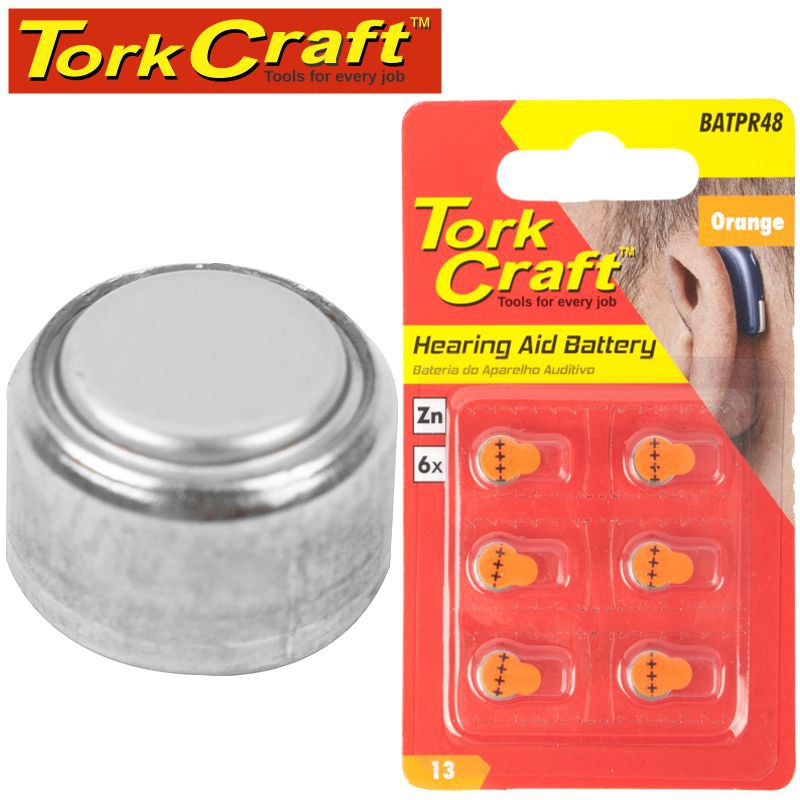 PR48 ZINC-AIR HEARING AID BATTERY X6 PACK ORANGE