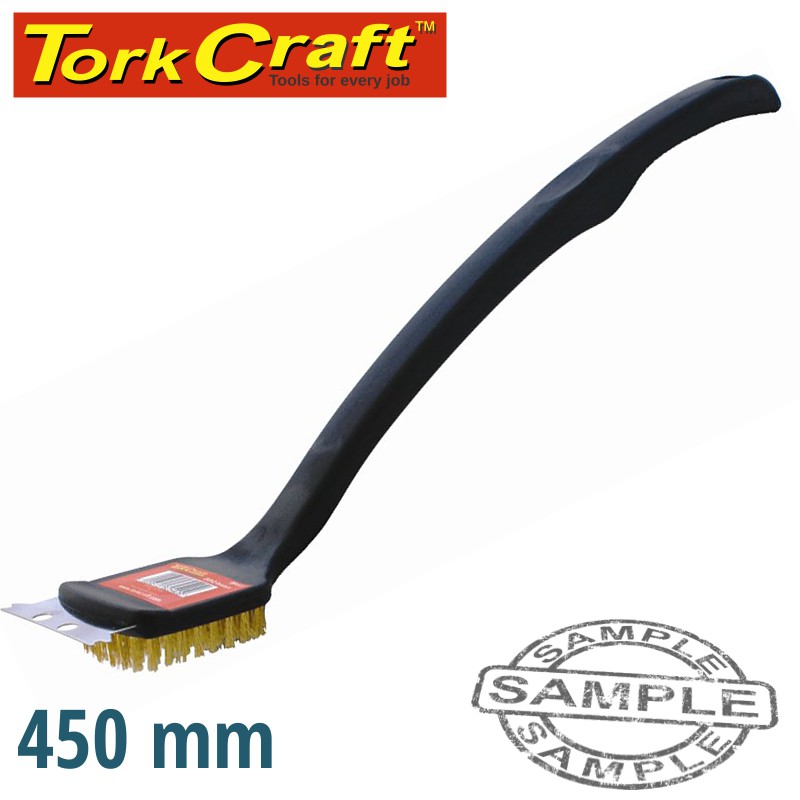BRAAI BBQ BRASS WIRE BRUSH 450MM HANDLE 18' TCW
