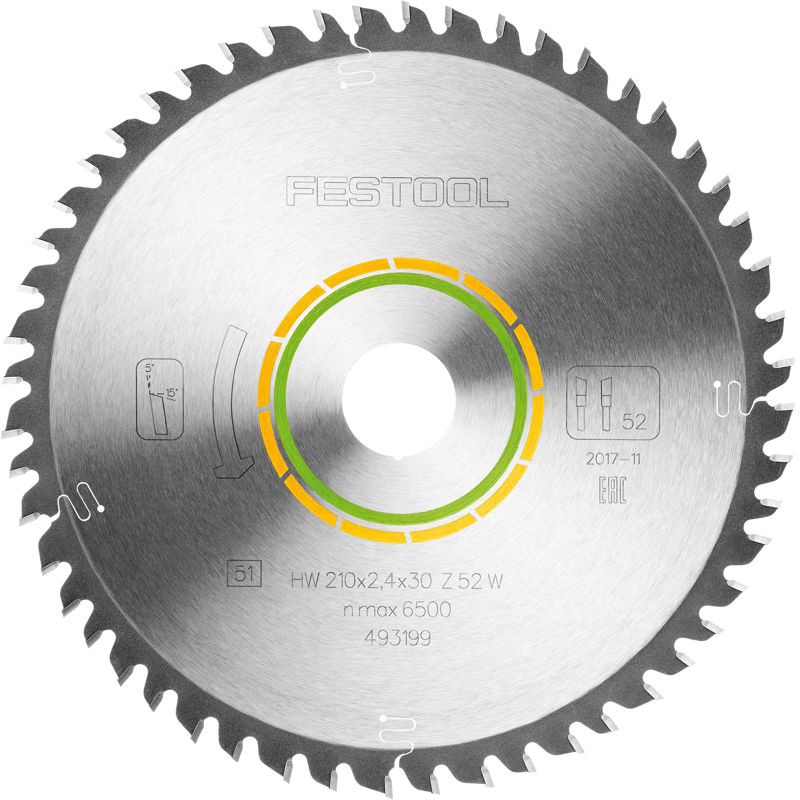 FESTOOL FINE TOOTH SAW BLADE 210X2,4X30 W52 493199