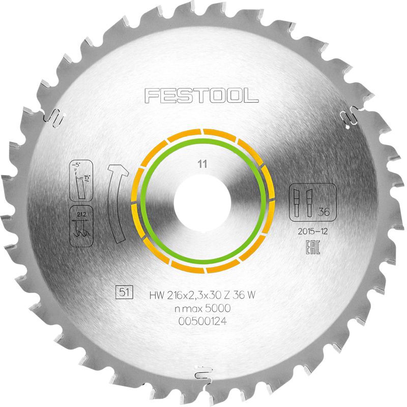 FESTOOL UNIVERSAL SAW BLADE 216X2,3X30 W36 500124