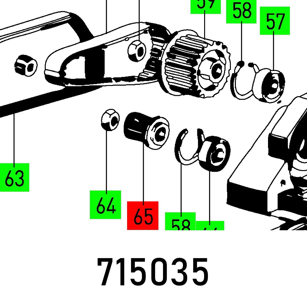 TOOTHED BELT PU Z 22