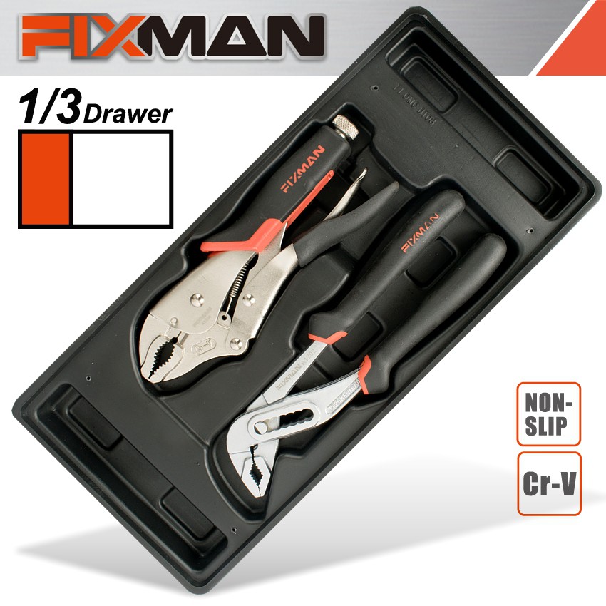 FIXMAN TRAY 2 PIECE PLIER SET GROOVE JOINT PLIERS 10' AND LOCK GRIP PL