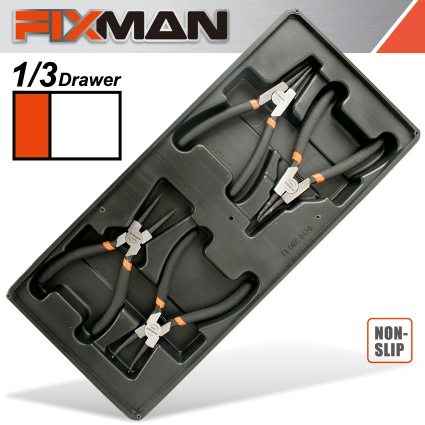 FIXMAN TRAY 4 PIECE 6' INTERNAL AND EXTERNAL CIRCLIP PLIERS