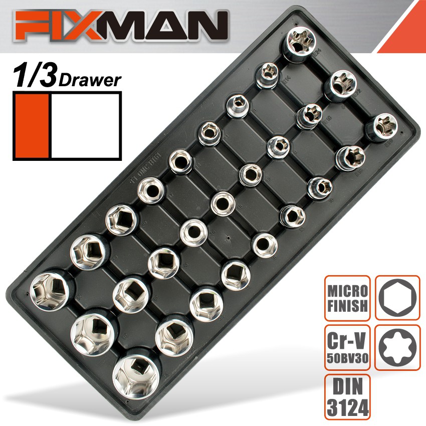 FIXMAN 27-PC 1/2' DR.SOCKETS