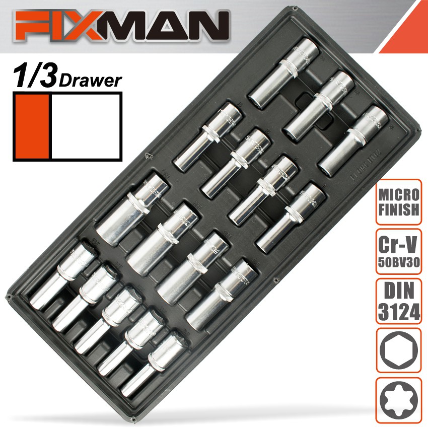 FIXMAN 16-PC 1/2' DR.DEEP SOCKETS