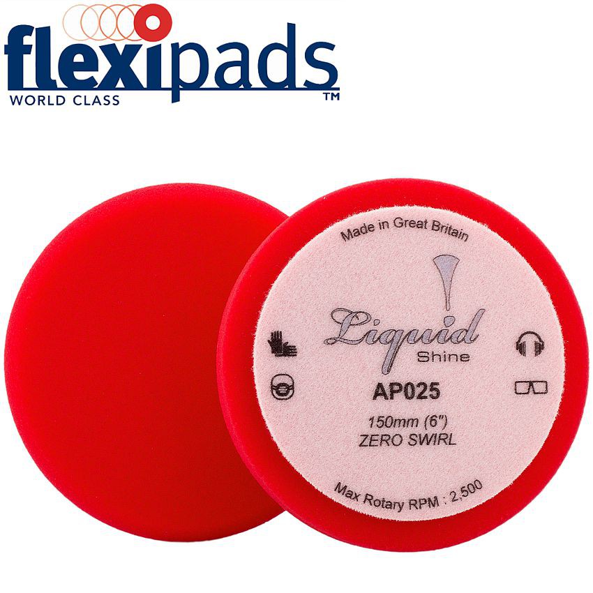 LIQUID SHINE 150MM ZERO SWIRL FOAM PAD - RED 2PCE