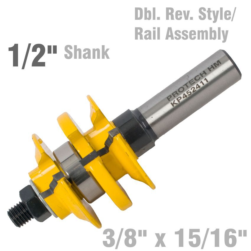 DOUBLE REVERSABLE STYLE & RAIL ASEMBLY OGEE 3/8' X 15/16' 1/2' SHANK