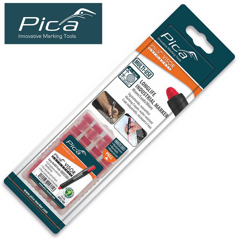 PICA VISOR PERMANENT MARKER REFILLS RED 4PC IN BLISTER