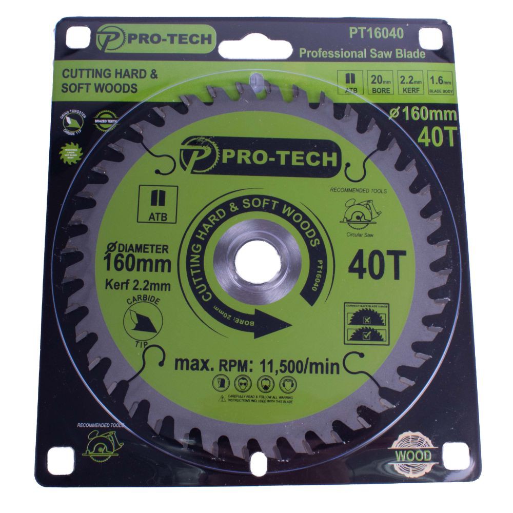 SAW BLADE TCT 160 X 2.2 X 20 X 40T WOOD PROF.