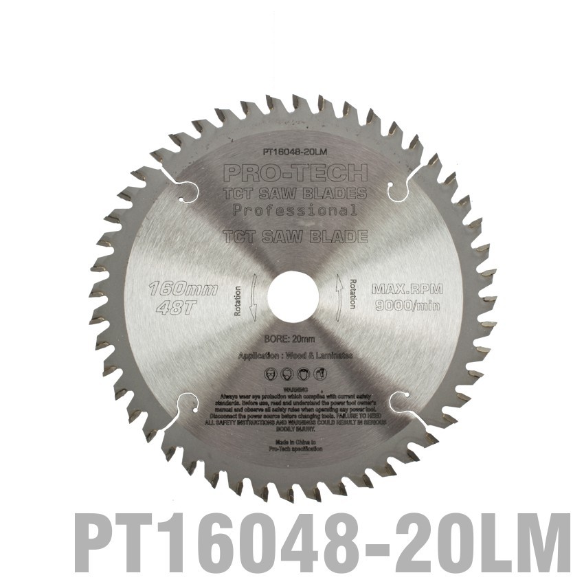 SAW BLADE TCT 160X2.2X20X48T WOOD PROF. PRO-TECH FES. TS55 PW1