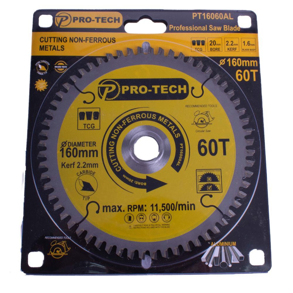 SAW BLADE TCT 160 X 2.2 X 20 X 60T ALUM. PROF.
