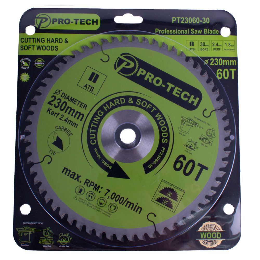 SAW BLADE TCT 230 X 2.4 X 30 X 60T WOOD PROF.