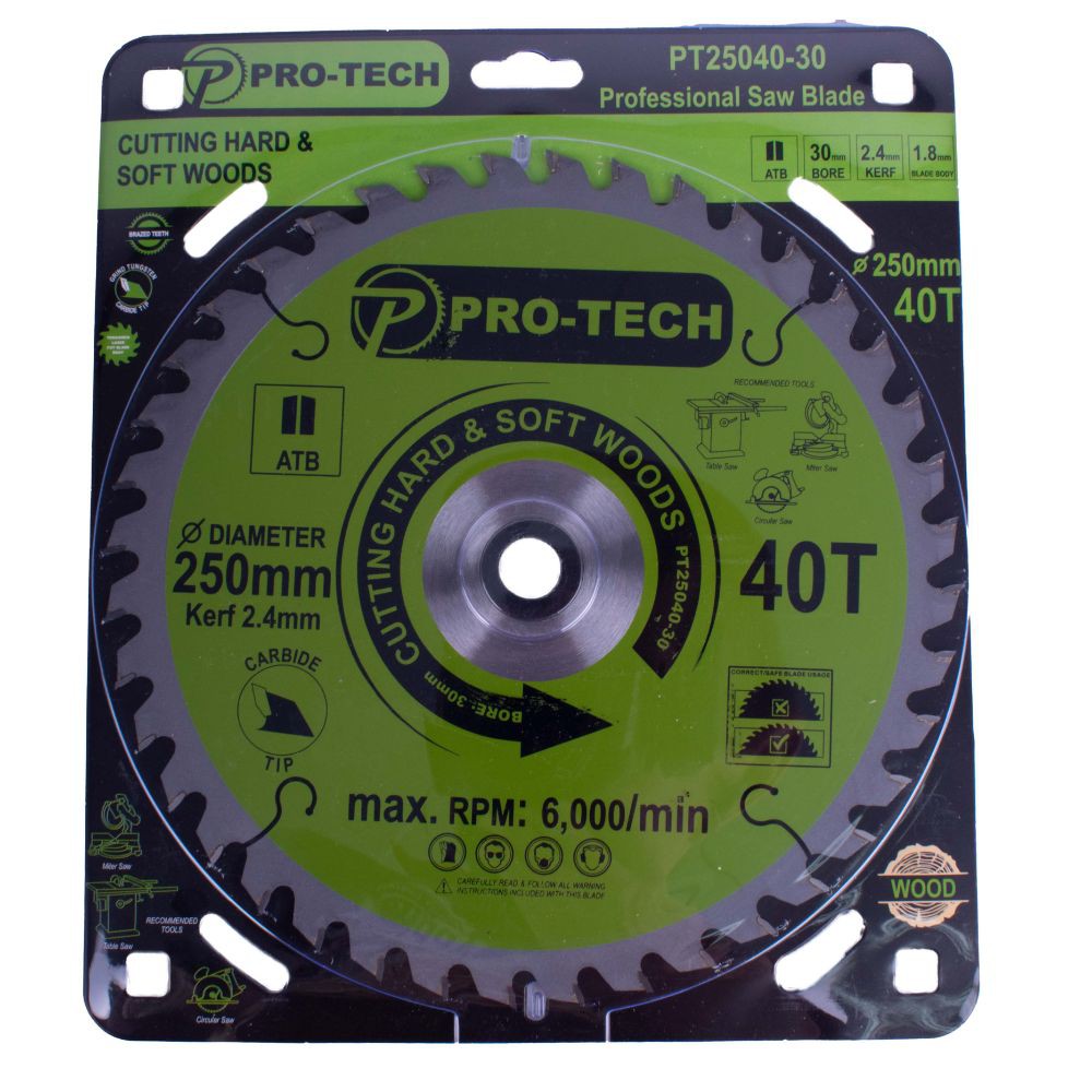 SAW BLADE TCT 250 X 2.4 X 30 X 40T WOOD PROF.