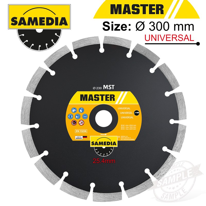 DIAMOND BLADE 300MM X 25.4 SEGMENTED IND MULTI PURPOSE MASTER MST