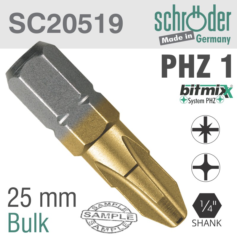 PHZ BIT NO1X25MM PZ/PH TIN
