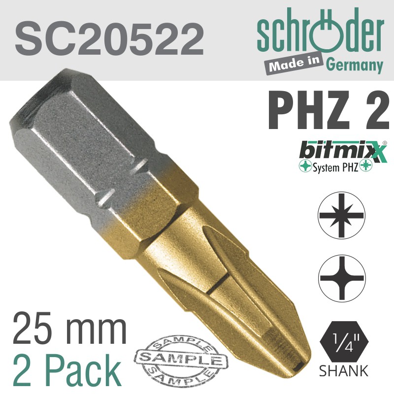 PHZ BIT NO2X25MM PZ/PH TIN 2CD