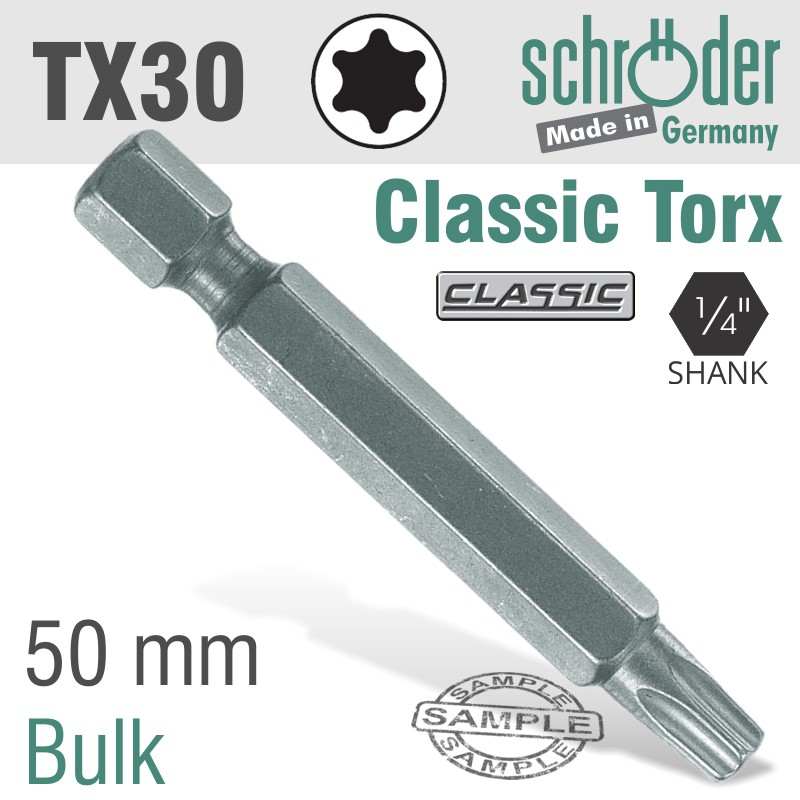 TORX TX30 X 50MM CLASSIC POWER BIT BULK