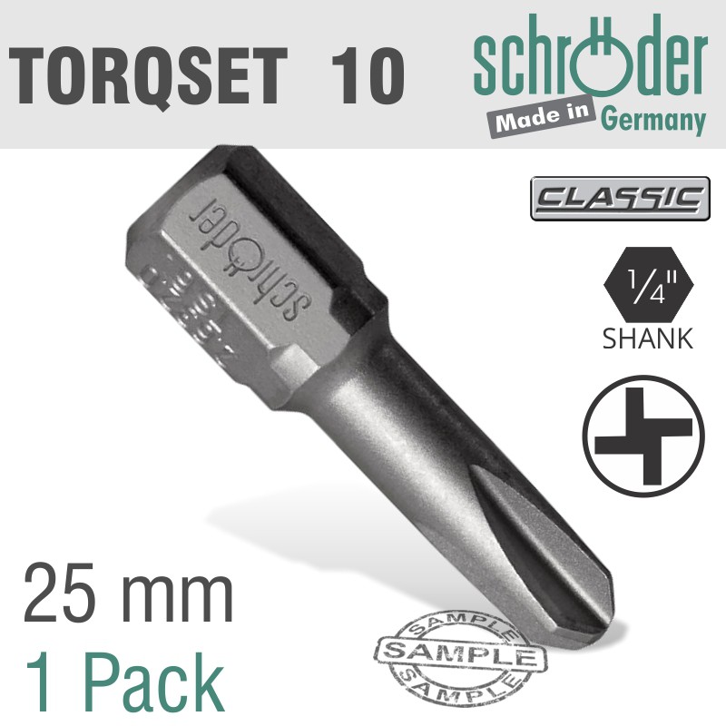 TORQSET NO.10X25MM CLASSI BIT 1 PACK