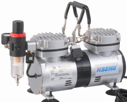 COMPRESSOR FOR AIRBRUSH 2CYL W/REG.& FILTER