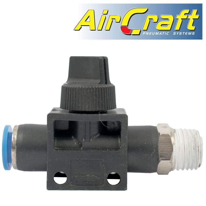 PU HOSE FITTING VALVE 8MM X 1/4'M