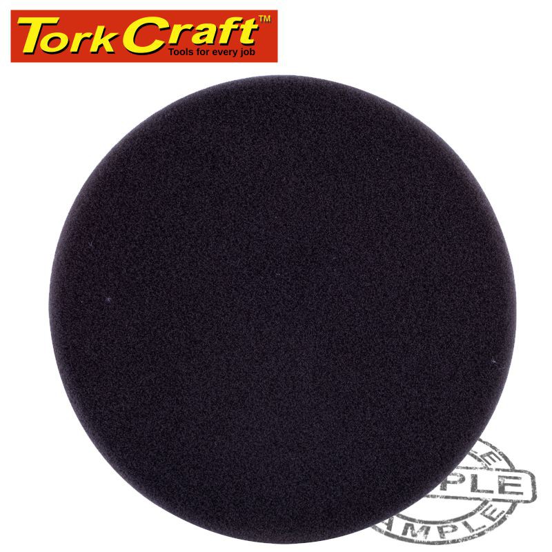 FOAM PAD HOOK AND LOOP BLACK SPONGE 150MM 6' FINISHING