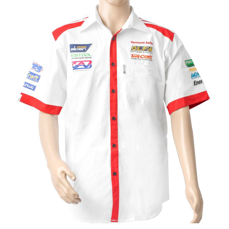 VERMONT MENS - WHITE/RED COTTON SHIRT - X-LARGE