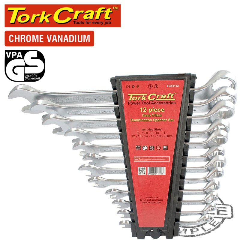 12PCS DEEP OFFSET COMBINATION SPANNER SET 6-22MM