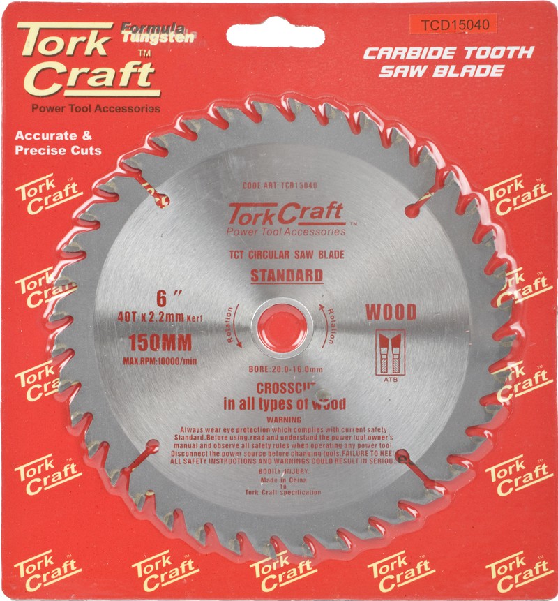 BLADE TCT 150 X 40T 20/16 GENERAL PURPOSE COMBINATION WOOD