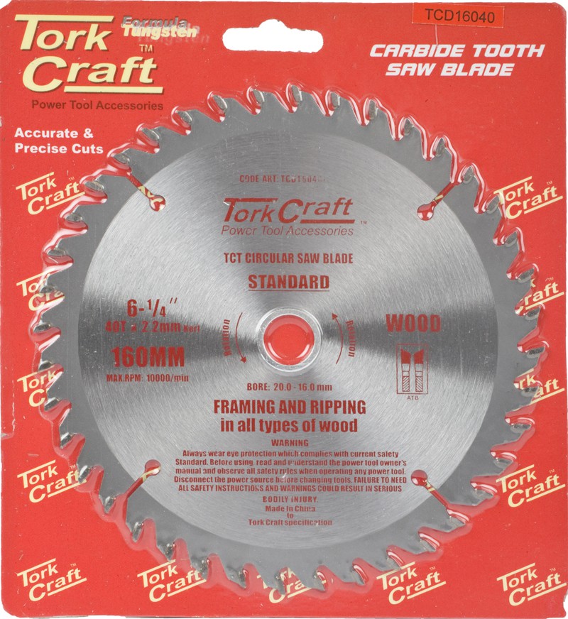 BLADE TCT 160 X 40T 20/16 GENERAL PURPOSE COMBINATION