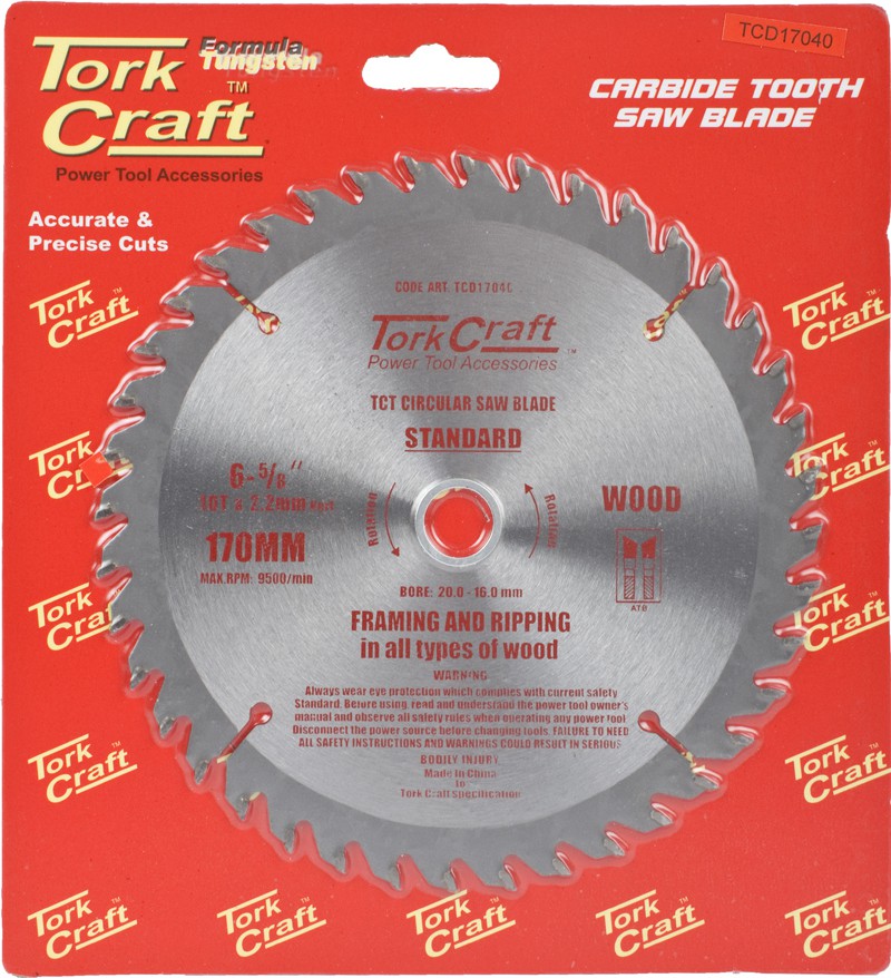 BLADE TCT 170 X 40T 20-16MM GENERAL PURPOSE COMBINATION