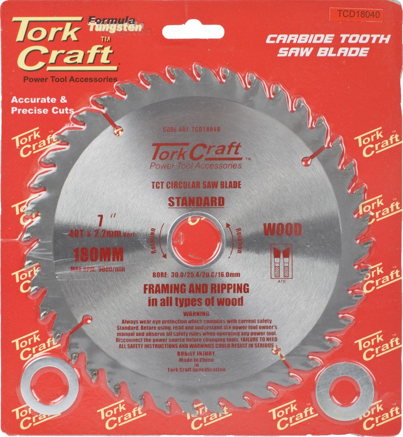 BLADE TCT 180 X 40T 30/20/16 GENERAL PURPOSE COMBINATION