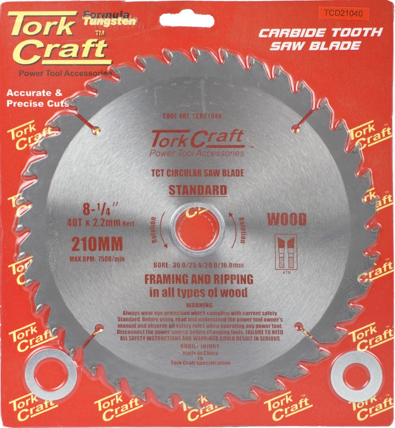 BLADE TCT 210 X 40T 30/1/20/16 GENERAL PURPOSE COMBINATION