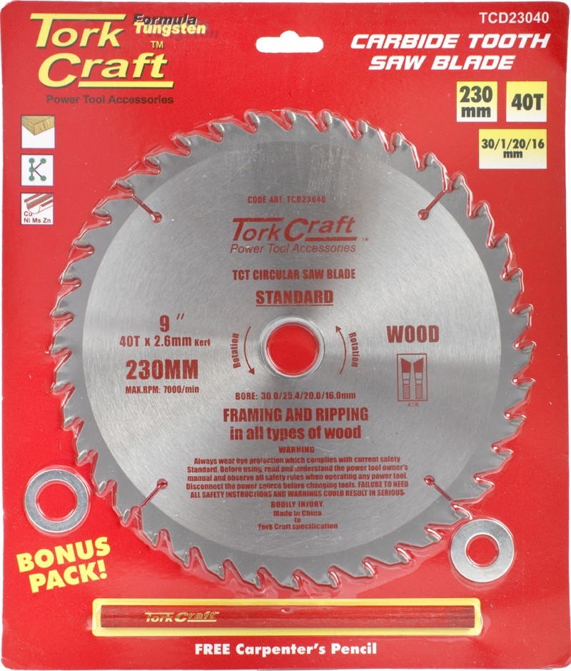 BLADE TCT 230 X 40T30/1/20/16 GENERAL PURPOSE COMBINATION