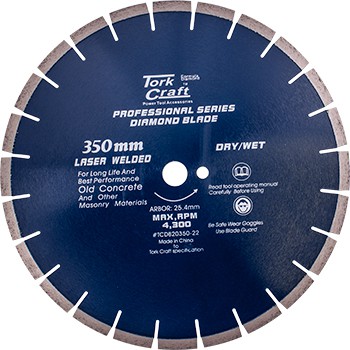 DIAMOND BLADE 350x25.4MM OLD CONCRETE LASER WELDED SEGMENTED