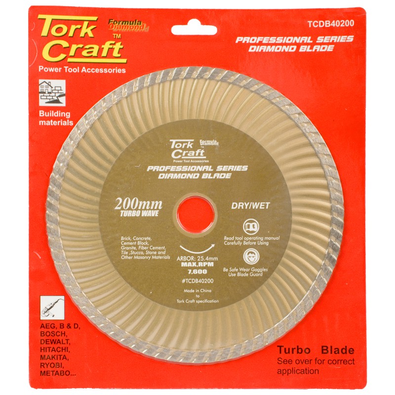 DIAMOND BLADE 200X25.4MM TURBO
