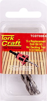 REPLACEMENT DRILL BITS 8G X 5PC FOR DECKING TOOL TCDT008-01