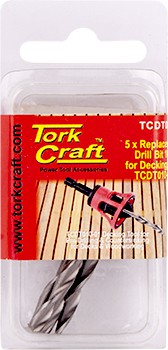 REPLACEMENT DRILL BITS 10G X 5PC FOR DECKING TOOL TCDT010-01