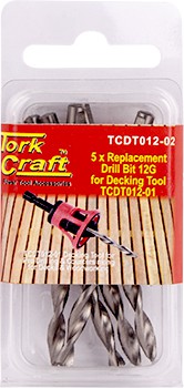 REPLACEMENT DRILL BITS 12G X 5PC FOR DECKING TOOL TCDT012-01