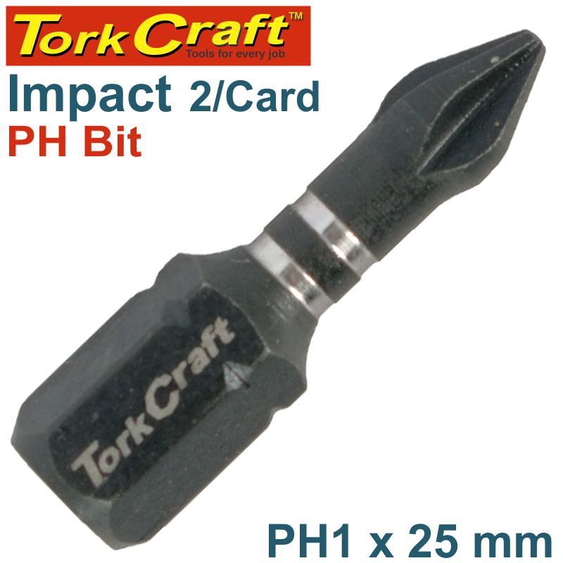 IMPACT PHIL.1 X 25MM INS.BIT 2/CARD PH1