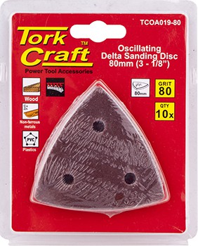 OSCILATING SANDPAPER A/O 80MM 10PC DELTA SHAPE 80GRIT