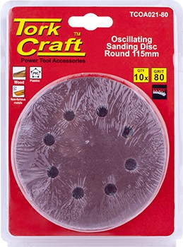 OSCILATING SANDPAPER A/O 115MM 10PC  ROUND 80GRIT