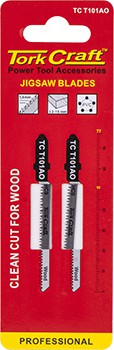 T-SHANK JIGSAW BLADE FOR WOOD 1.3MM 20TPI 75MM 2PC