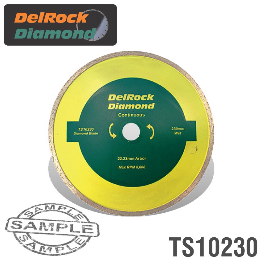 DIAMOND BLADE 230MM CONT. RIM DELROCK