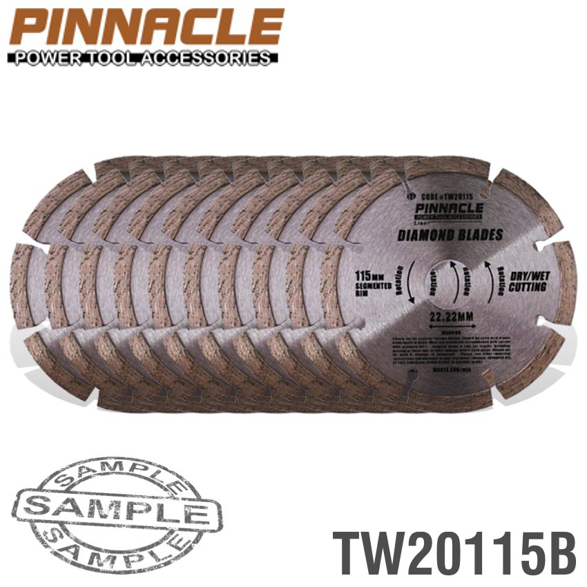 DIAMOND BLADE SEGMENTED 115MM PINNACLE BRAND X10 PACK